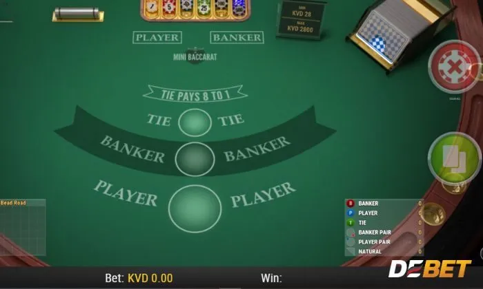 Bàn chơi Baccarat Nhỏ Debet