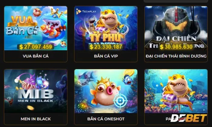 Game bắn cá VIP Debet - giao diện sống động, đồ họa chân thực