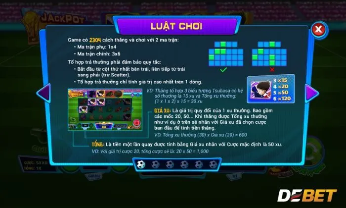 Luật chơi giấc mơ World Cup Debet