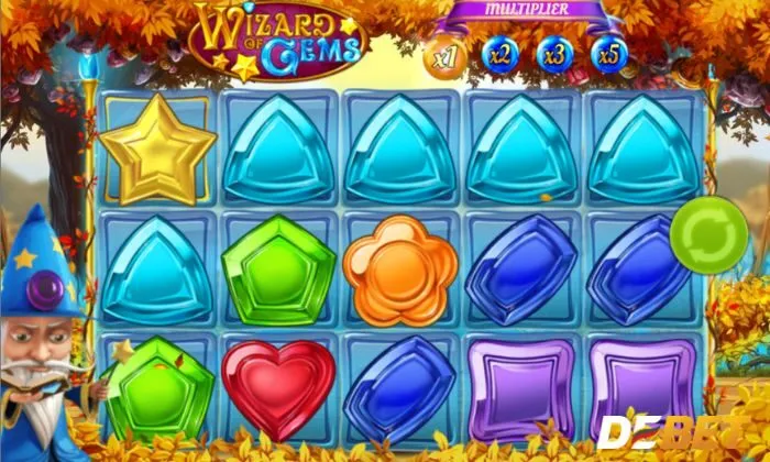 Thiết kế giao diện của slot game Phù Thủy Đá Quý được bố trí rất khoa học