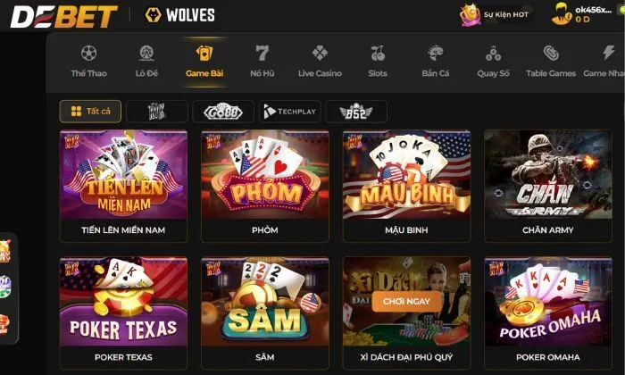 Sảnh game Poker Omaha hấp dẫn tại Debet