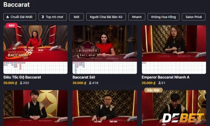 RNG Baccarat Debet là sản phẩm cá cược được bet thủ yêu thích 