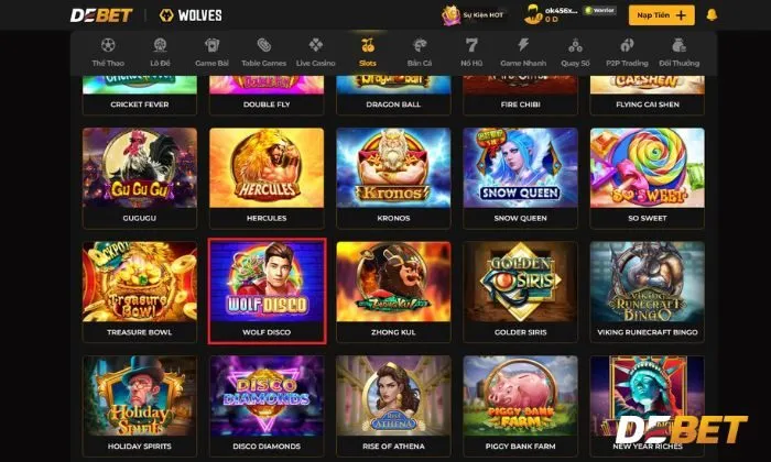 Wolf Disco Debet là một trong những thể loại game slot tại nhà cái